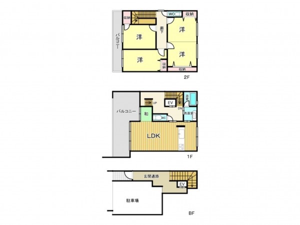 鹿児島市紫原、新築一戸建ての間取り画像です