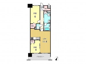 鹿児島市樋之口町、マンションの間取り画像です