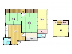 鹿児島市原良、中古一戸建ての間取り画像です