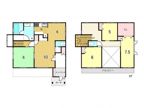 鹿児島市城山町、中古一戸建ての間取り画像です