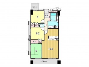 鹿児島市下荒田、マンションの間取り画像です