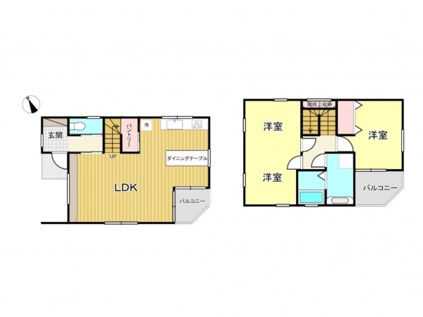 鹿児島市南新町、中古一戸建ての間取り画像です