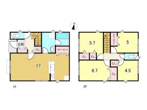 鹿児島市明和、新築一戸建ての間取り画像です
