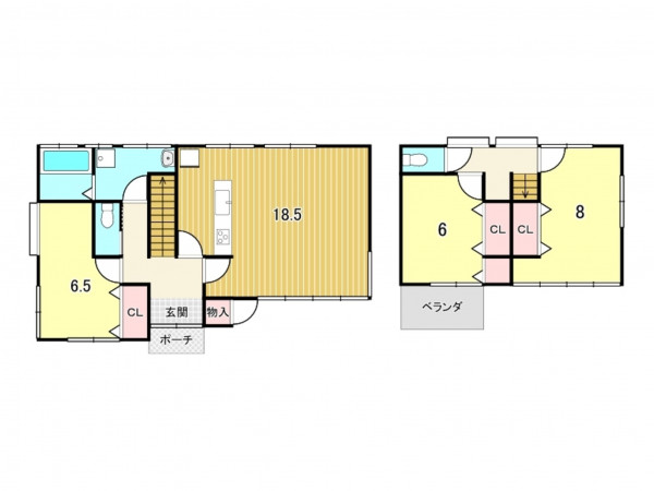 鹿児島市永吉、中古一戸建ての間取り画像です