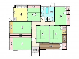 南九州市、中古一戸建ての間取り画像です