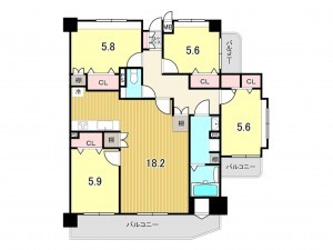 鹿児島市天保山町、マンションの間取り画像です