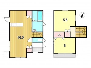 鹿児島市宇宿、中古一戸建ての間取り画像です