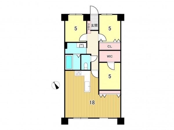 鹿児島市宇宿、マンションの間取り画像です