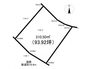 鹿児島市宇宿、土地の間取り画像です