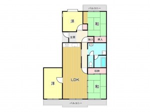 鹿児島市鴨池新町、マンションの間取り画像です