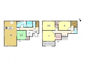 鹿児島市田上、新築一戸建ての間取り画像です