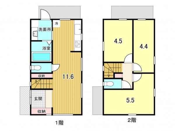鹿児島市武、中古一戸建ての間取り画像です
