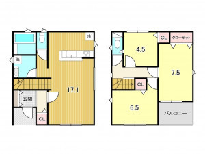 鹿児島市真砂本町、新築一戸建ての間取り画像です