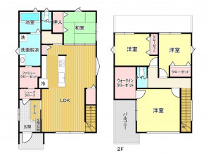 鹿児島市田上、新築一戸建ての間取り画像です