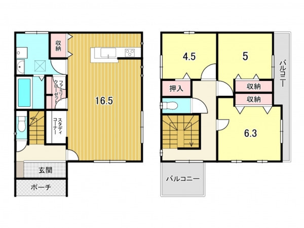 鹿児島市原良、新築一戸建ての間取り画像です