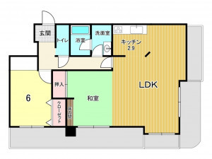 鹿児島市堀江町、マンションの間取り画像です