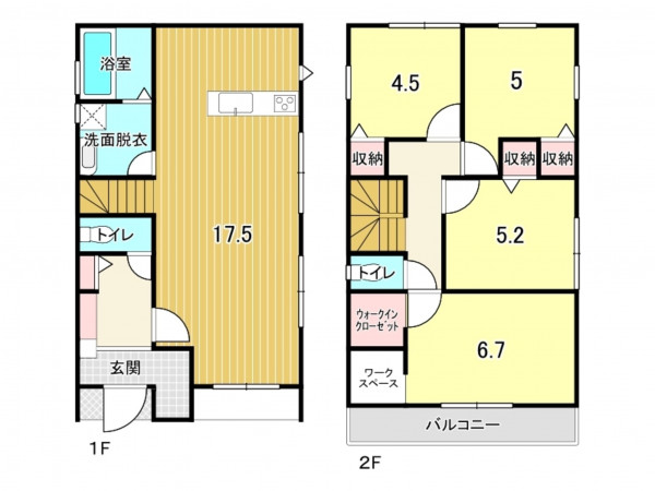 鹿児島市田上、新築一戸建ての間取り画像です