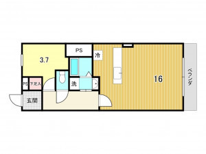 鹿児島市城南町、マンションの間取り画像です