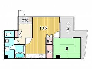鹿児島市中町、マンションの間取り画像です