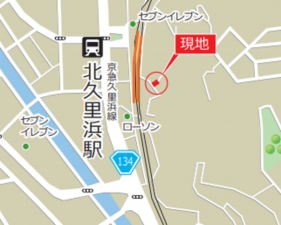 横須賀市根岸町、土地の地図画像です