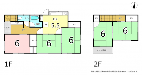 横須賀市小矢部、中古一戸建ての間取り画像です