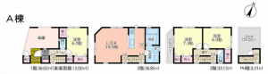 横須賀市久里浜、新築一戸建ての間取り画像です