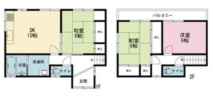 横須賀市大矢部、中古一戸建ての間取り画像です