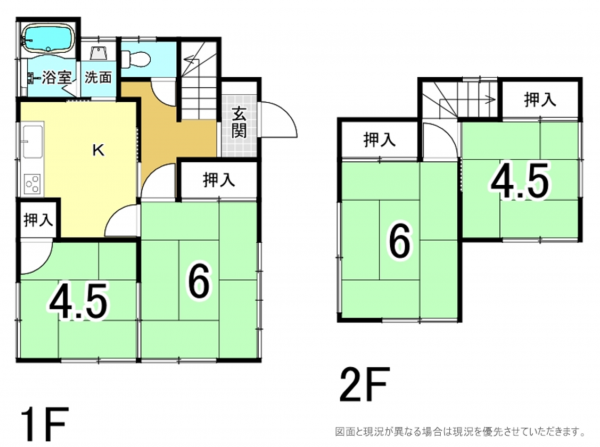 横須賀市森崎、中古一戸建ての間取り画像です