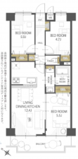 横須賀市久里浜、マンションの間取り画像です