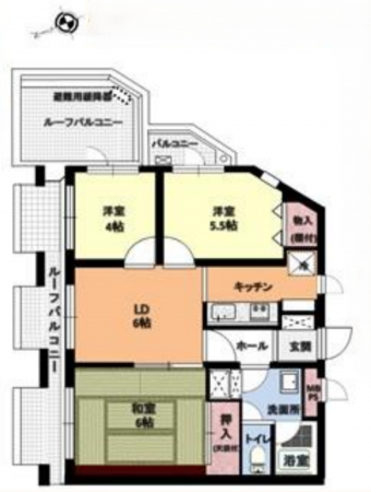 横須賀市浦賀、マンションの間取り画像です