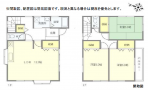 横須賀市武、中古一戸建ての間取り画像です