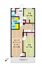 横須賀市ハイランド、マンションの間取り画像です