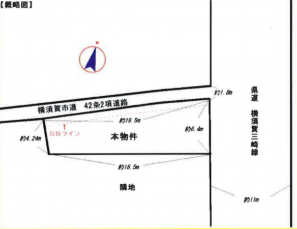 横須賀市佐野町、土地の間取り画像です