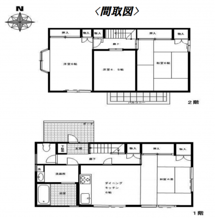 横須賀市武、中古一戸建ての間取り画像です