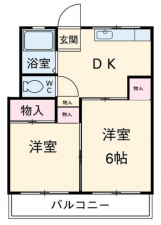 横須賀市小矢部、マンションの間取り画像です