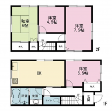 横須賀市小矢部、中古一戸建ての間取り画像です