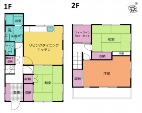 横須賀市長沢、中古一戸建ての間取り画像です