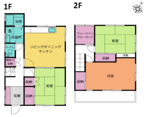 横須賀市長沢、中古一戸建ての間取り画像です