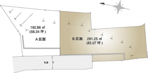 横須賀市佐野町、土地の間取り画像です