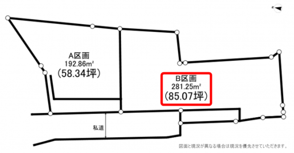 横須賀市佐野町、土地の間取り画像です