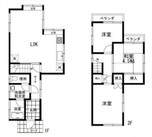 横須賀市武、中古一戸建ての間取り画像です