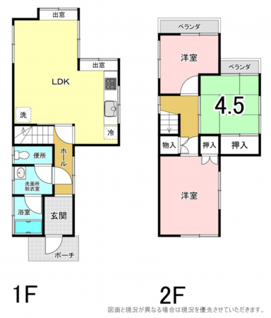 横須賀市武、中古一戸建ての間取り画像です