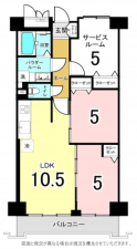 横須賀市根岸町、マンションの間取り画像です