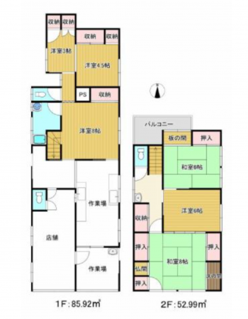 横須賀市林、中古一戸建ての間取り画像です