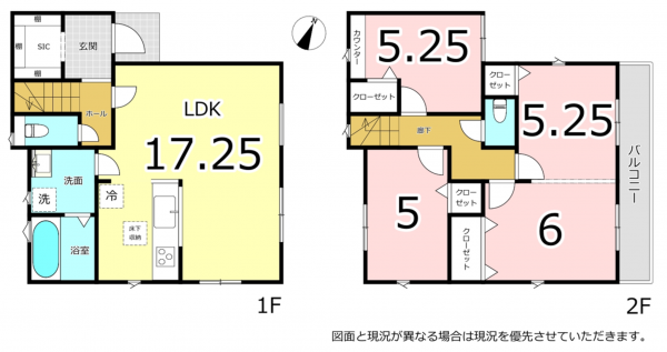 横須賀市平作、新築一戸建ての間取り画像です