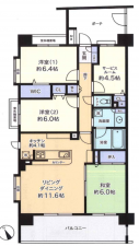 横須賀市衣笠栄町、マンションの間取り画像です