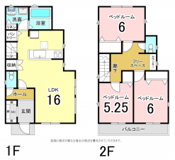 横須賀市桜が丘、新築一戸建ての間取り画像です