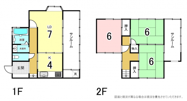横須賀市桜が丘、中古一戸建ての間取り画像です
