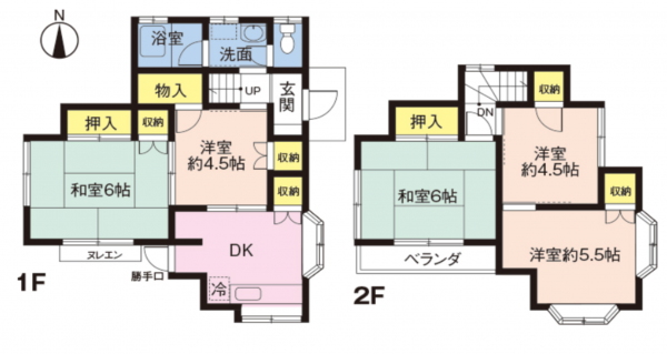 横須賀市公郷町、中古一戸建ての間取り画像です