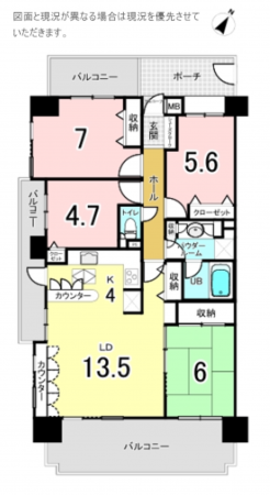 横須賀市吉井、マンションの間取り画像です